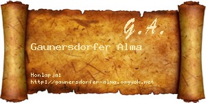 Gaunersdorfer Alma névjegykártya